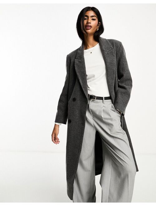 ASOS DESIGN twill dad coat in school gray