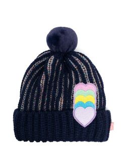 Billieblush heart-patch ribbed-knit beanie