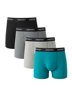 Men's Mesh Boxer Briefs Cooling Breathable Sports Underwear W/Fly 4-Pack