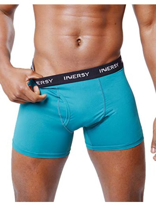 INNERSY Men's Mesh Boxer Briefs Cooling Breathable Sports Underwear W/Fly 4-Pack