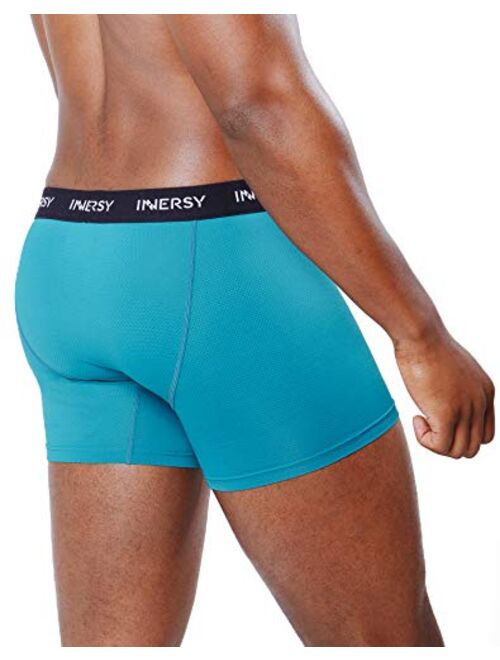 INNERSY Men's Mesh Boxer Briefs Cooling Breathable Sports Underwear W/Fly 4-Pack