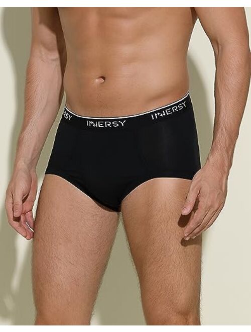 INNERSY Men's Cotton Underwear Classic Full Rise Briefs Open Fly Underwear 4-Pack