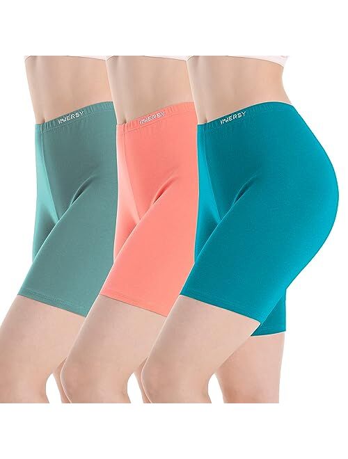 INNERSY Women's Cotton Boy Shorts Anti Chafing Under Dresses Summer Shorts 3-Pack