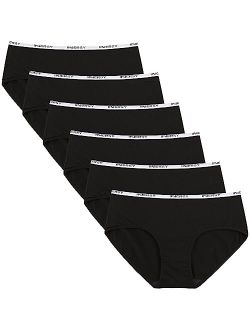 Womens Cotton Underwear Ladies Mid-low Waisted Hipster Panties Briefs 6 Pack