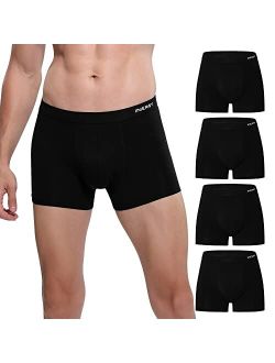 Men's Seamless Boxer Briefs Breathable Underwear Moisture-Wicking Trunks 4-Pack