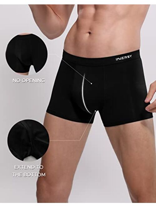 INNERSY Men's Seamless Boxer Briefs Breathable Underwear Moisture-Wicking Trunks 4-Pack