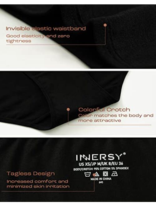 INNERSY Womens Cotton Breathable Underwear Hipster Comfortable Panties Ladies Briefs 5 Pack