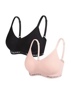 Womens Wireless Comfortable Everyday Bras Padded Support 2-Pack