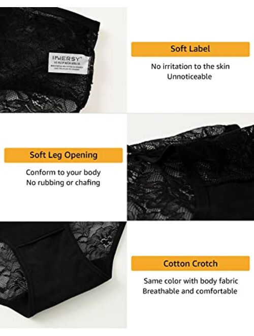 INNERSY Women's Sexy Floral Lace Underwear Airy Thin Hipster Panties 5 Pack