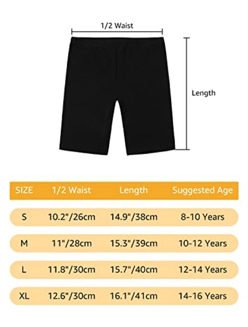 INNERSY Teen Girls Shorts Cotton Under Dress Shorts Dance Shorts Bike Shorts for Teens Size 8-16 Pack of 3
