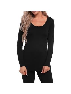Womens Thermal Underwear Long Sleeve Base Layer Lightweight Shirts Tops