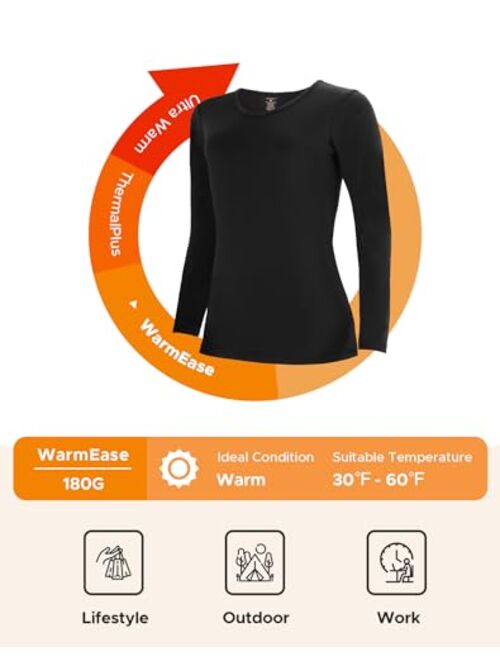 INNERSY Womens Thermal Underwear Long Sleeve Base Layer Lightweight Shirts Tops