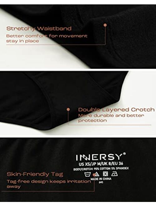 INNERSY Women's Breathable Cotton Underwear Hipster Panties for Daily Comfort 4-Pack