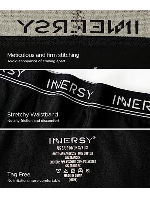 INNERSY Men's Breathable Boxers Briefs Support Pouch Stretchy Workout Underwear 4-Pack