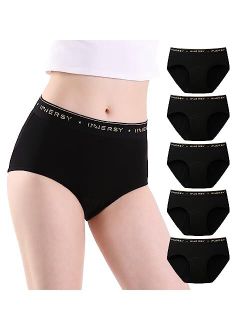Women's Cotton Period Underwear Washable Menstrual Briefs Postpartum Panties 5-Pack