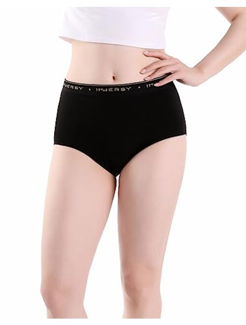 INNERSY Women's Cotton Period Underwear Washable Menstrual Briefs Postpartum Panties 5-Pack