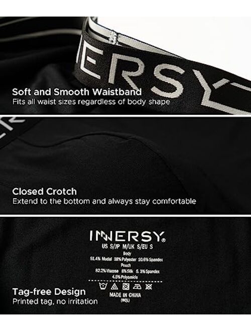 INNERSY Mens Modal Boxer Briefs Underwear Moisture Wicking with Pouch Trunks 3 Pack