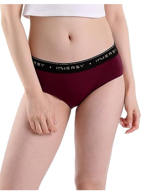 INNERSY Women's Cheeky Hipster Panties Bikini Back Coverage Underwear 6-Pack