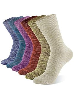 Womens Socks Cotton Athletic Breathable Soft Calf Socks for Women 6 Pairs