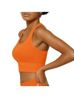 Sports Bra for Women Padded Mid-Impact Racerback Workout Bras Wirefree Yoga Tops