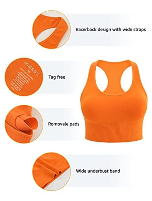 INNERSY Sports Bra for Women Padded Mid-Impact Racerback Workout Bras Wirefree Yoga Tops