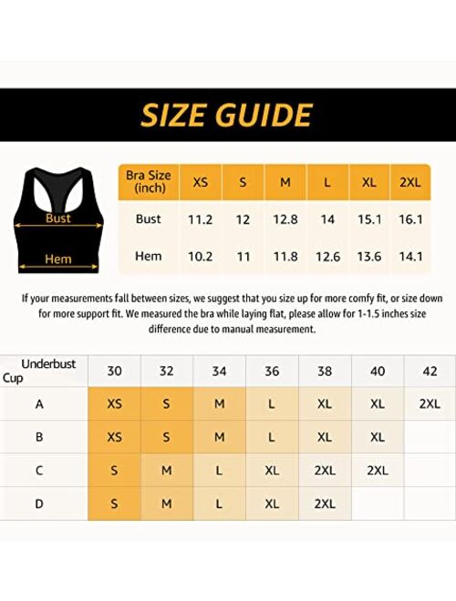 INNERSY Sports Bra for Women Padded Mid-Impact Racerback Workout Bras Wirefree Yoga Tops