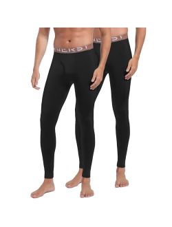 Mens Thermal Underwear Lightweight Long Base Layer Bottoms 2 Packs
