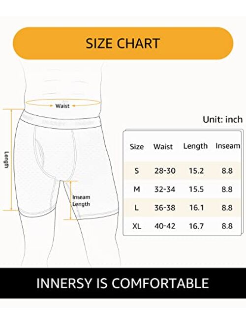 INNERSY Mens Cotton Boxer Briefs Cooling Quick Dry Breathable Underwear Trunks 3 Pack