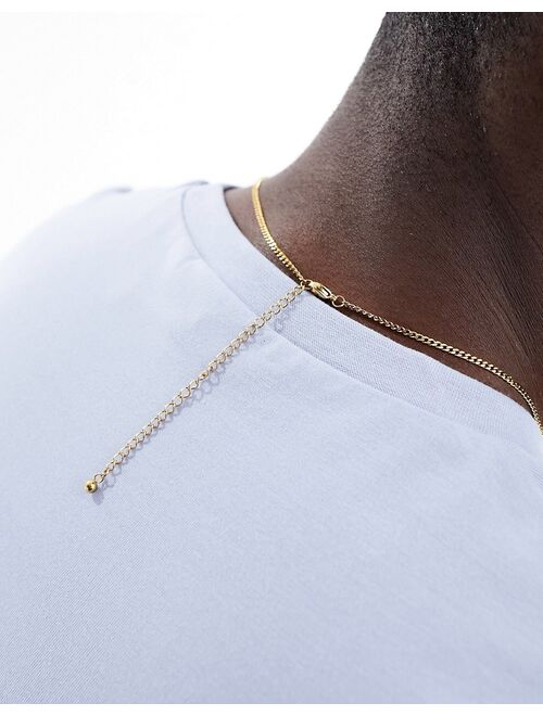 ASOS DESIGN waterproof stainless steel necklace with lightning bolt pendant in gold tone