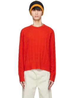 GUEST IN RESIDENCE Red Twin Cable Sweater