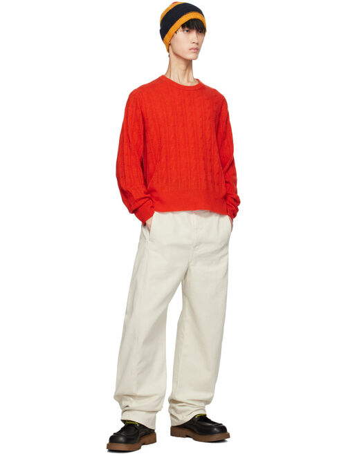 GUEST IN RESIDENCE Red Twin Cable Sweater