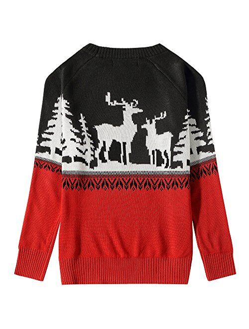 Camii Mia-Big-Girls-Ugly-Christmas-Sweater-Crewneck Sweater Reindeer Pullover Knitted Causal