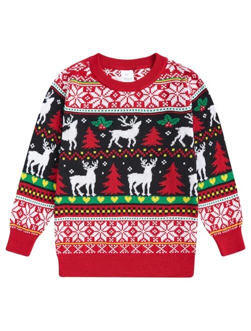 Lovefairy Kids Ugly Christmas Sweater Girls Boys Funny Novelty Pullover for Xmas Party 3-12 Years