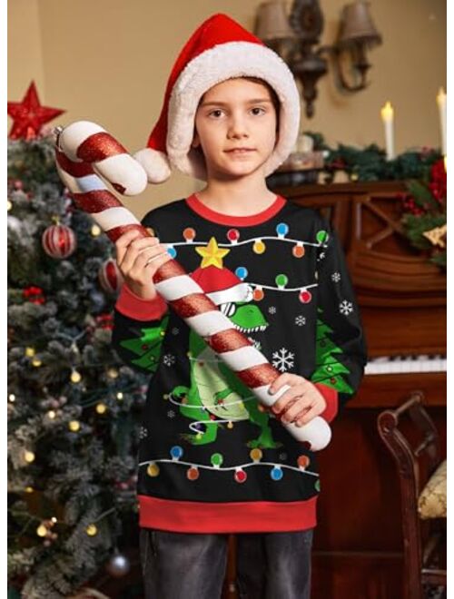 BesserBay Christmas Kids Ugly Sweatshirt Xmas Long Sleeve Funny Shirt 4-14 Years