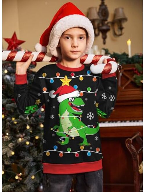 BesserBay Christmas Kids Ugly Sweatshirt Xmas Long Sleeve Funny Shirt 4-14 Years