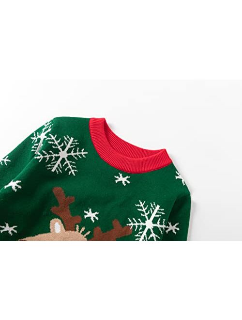 ALINTU Toddler Girls Boys Christmas Sweater Knit Pullover Sweater Tops for Kids