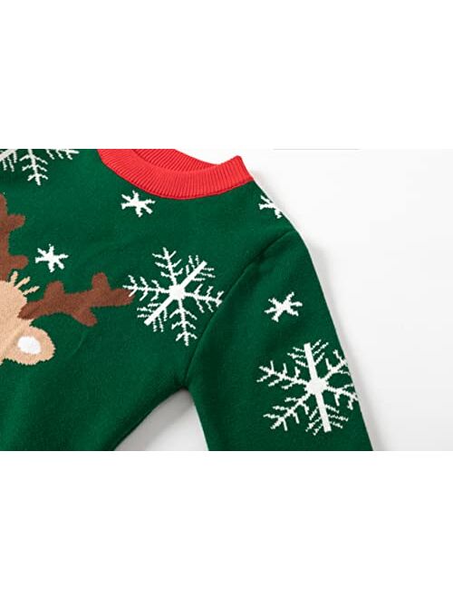 ALINTU Toddler Girls Boys Christmas Sweater Knit Pullover Sweater Tops for Kids