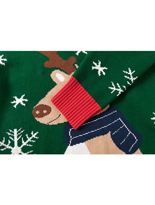 ALINTU Toddler Girls Boys Christmas Sweater Knit Pullover Sweater Tops for Kids