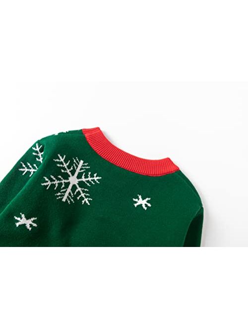 ALINTU Toddler Girls Boys Christmas Sweater Knit Pullover Sweater Tops for Kids