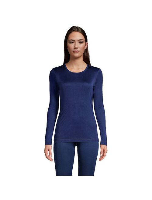 lands end Petite Lands' End Silk Interlock Crewneck Undershirt