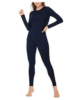 MANCYFIT Thermal Underwear for Women Fleece Lined Long Johns Set Stretchable Base Layer Cold Weather