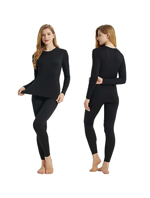 LNFINTDO Womens Thermal Underwear Sets Long Sleeve Fleece Lined Long Johns Tops & Bottoms Ultra Soft Cold Weather Base Layer
