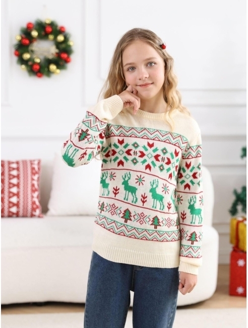 V.&GRIN Ugly Christmas Sweater for Kids, Girls and Boys Funny Cute Holiday Knit Pullover Gift for Xmas