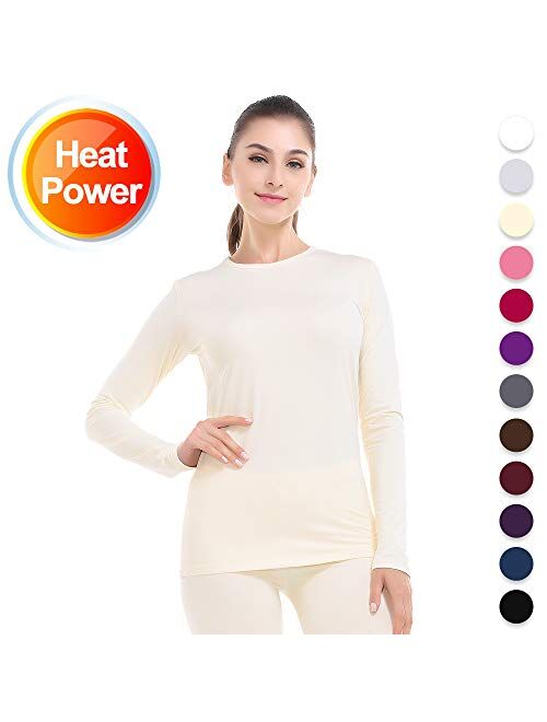 Subuteay Thermal Tops Fleece Lining Long Sleeve Thermal Shirt Womens