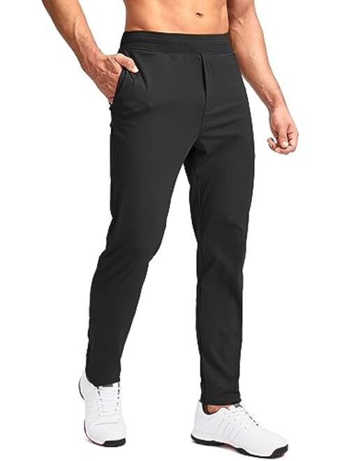 Pudolla Men's Golf Pants Stretch Sweatpants with Zipper Pockets Slim Fit Work Casual Joggers Pants for Men