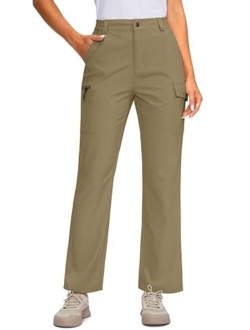 Pudolla Women's Hiking Pants with Pockets Boot Cut Lightweight Cargo Travel Camping Golf Pants for All Seasons