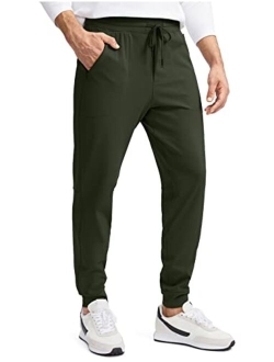 Pudolla Men's Fleece Lined Joggers Sweatpants with 3 Zipper Pockets Warm Pants for Winter Running Workout Gym Golf