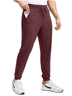 Pudolla Men's Fleece Lined Joggers Sweatpants with 3 Zipper Pockets Warm Pants for Winter Running Workout Gym Golf