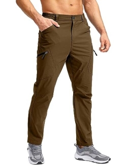 Pudolla Men's Hiking Pants Waterproof Travel Cargo Pants with 7 Pockets Stretch for Golf Fishing Climbing