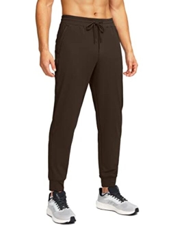 Pudolla Men's Joggers Sweatpants with 3 Zipper Pockets Workout Track Pants for Men Running Gym Walking Casual Golf
